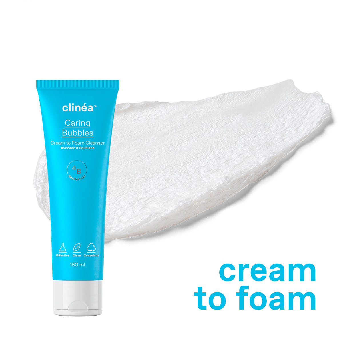 CLINEA - CARING BUBBLES Cream to Foam Cleanser - 150ml